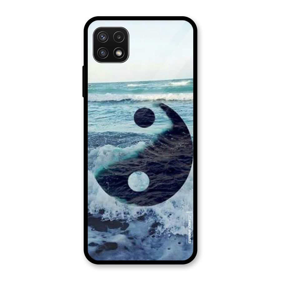 Oceanic Peace Design Glass Back Case for Galaxy A22 5G