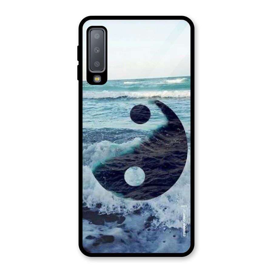 Oceanic Peace Design Glass Back Case for Galaxy A7 (2018)