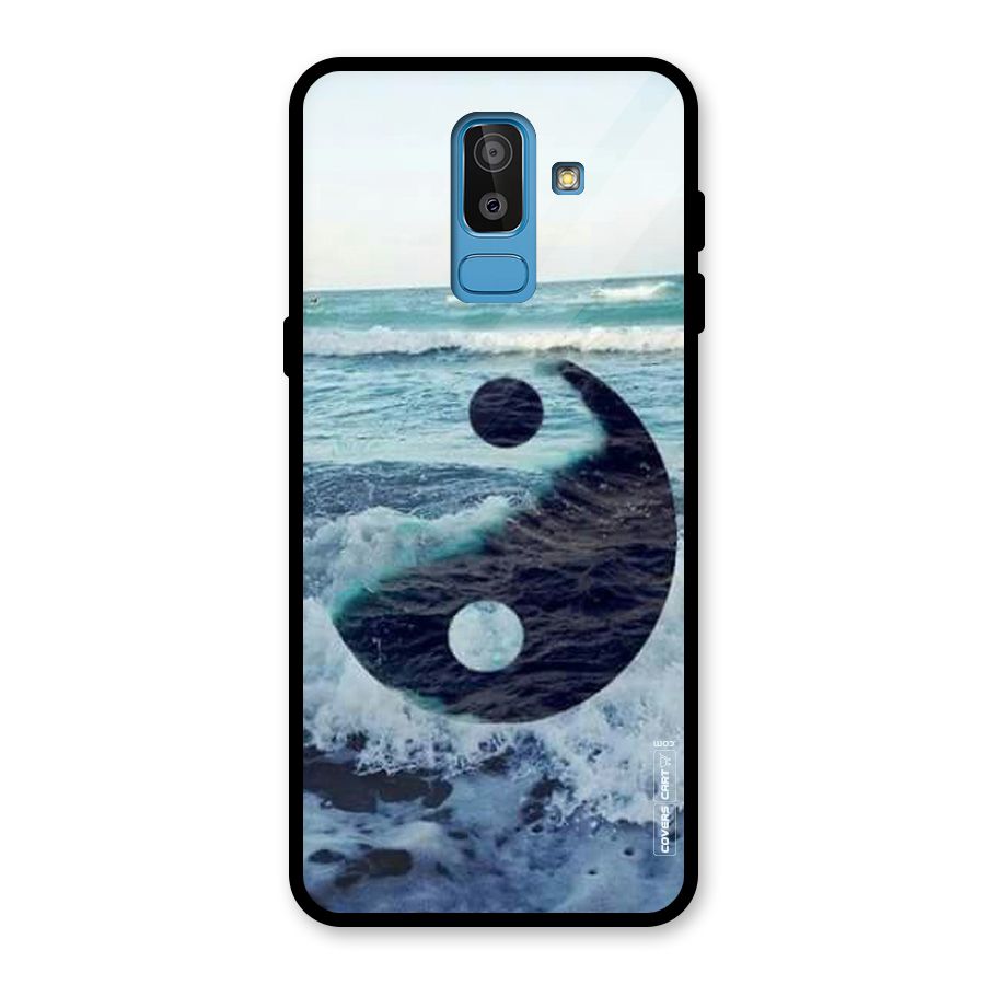 Oceanic Peace Design Glass Back Case for Galaxy J8