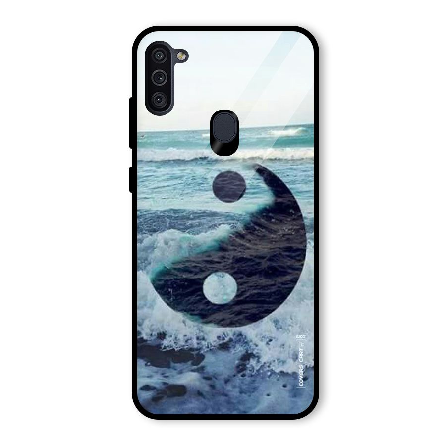 Oceanic Peace Design Glass Back Case for Galaxy M11