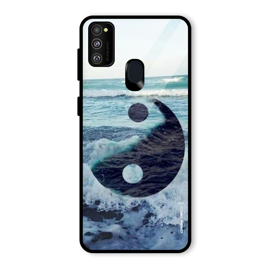 Oceanic Peace Design Glass Back Case for Galaxy M30s