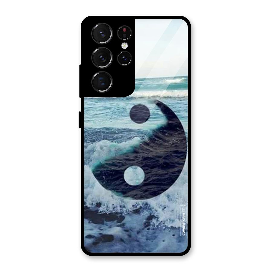 Oceanic Peace Design Glass Back Case for Galaxy S21 Ultra 5G