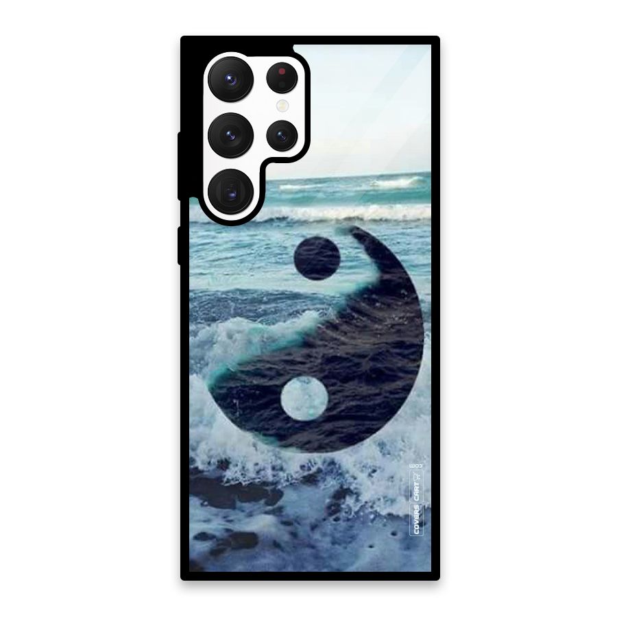 Oceanic Peace Design Glass Back Case for Galaxy S22 Ultra 5G