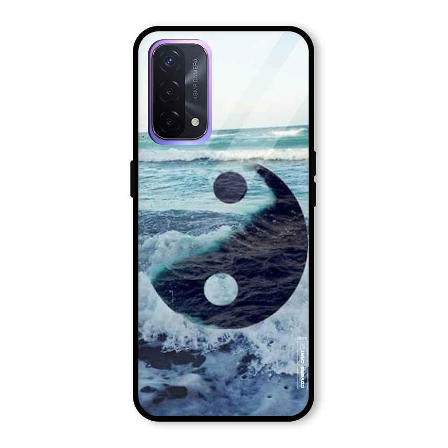 Oceanic Peace Design Glass Back Case for Oppo A74 5G