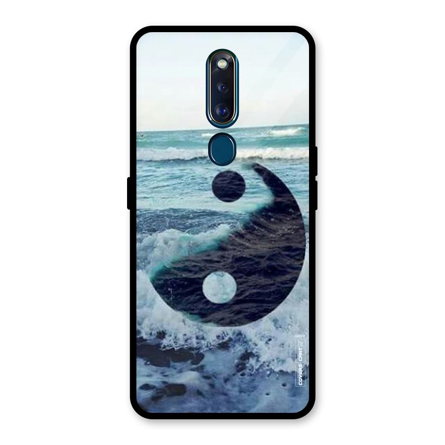 Oceanic Peace Design Glass Back Case for Oppo F11 Pro