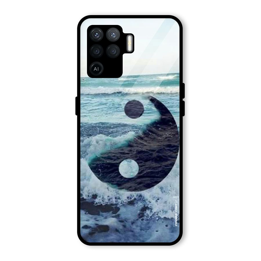 Oceanic Peace Design Glass Back Case for Oppo F19 Pro