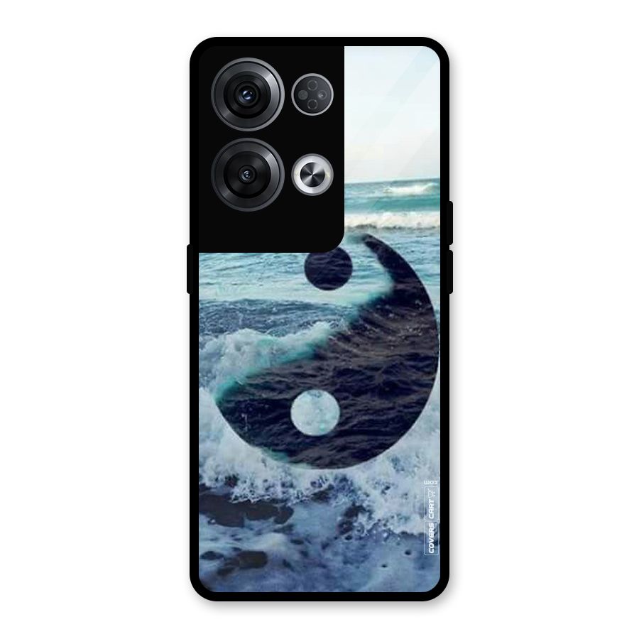 Oceanic Peace Design Glass Back Case for Oppo Reno8 Pro 5G