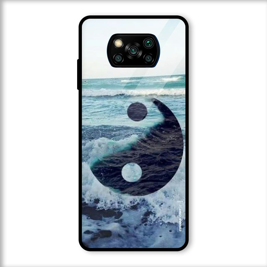Oceanic Peace Design Glass Back Case for Poco X3