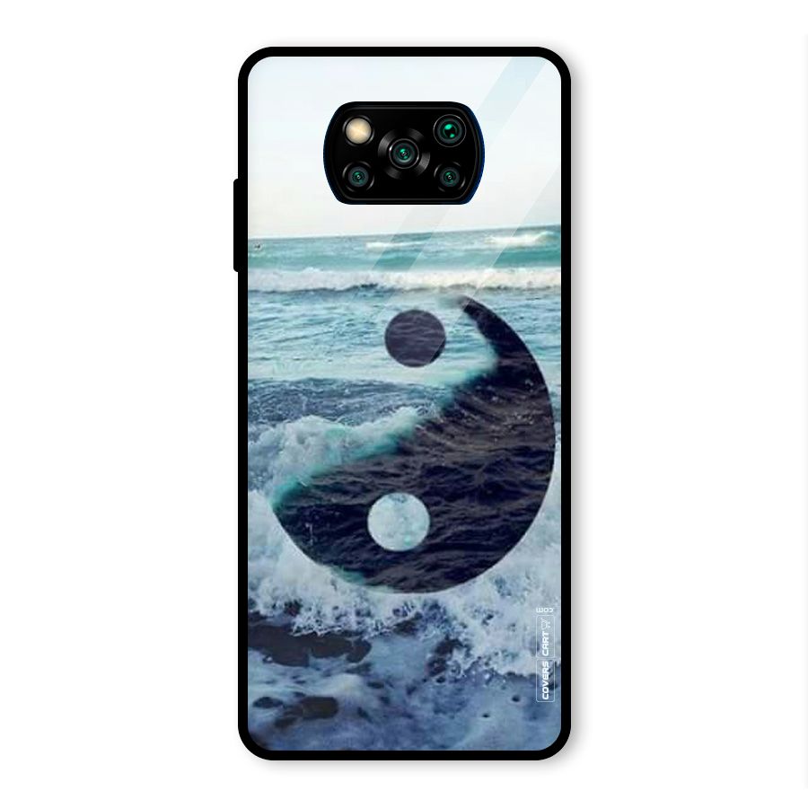 Oceanic Peace Design Glass Back Case for Poco X3 Pro