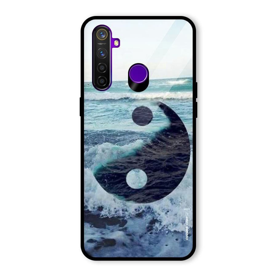 Oceanic Peace Design Glass Back Case for Realme 5 Pro
