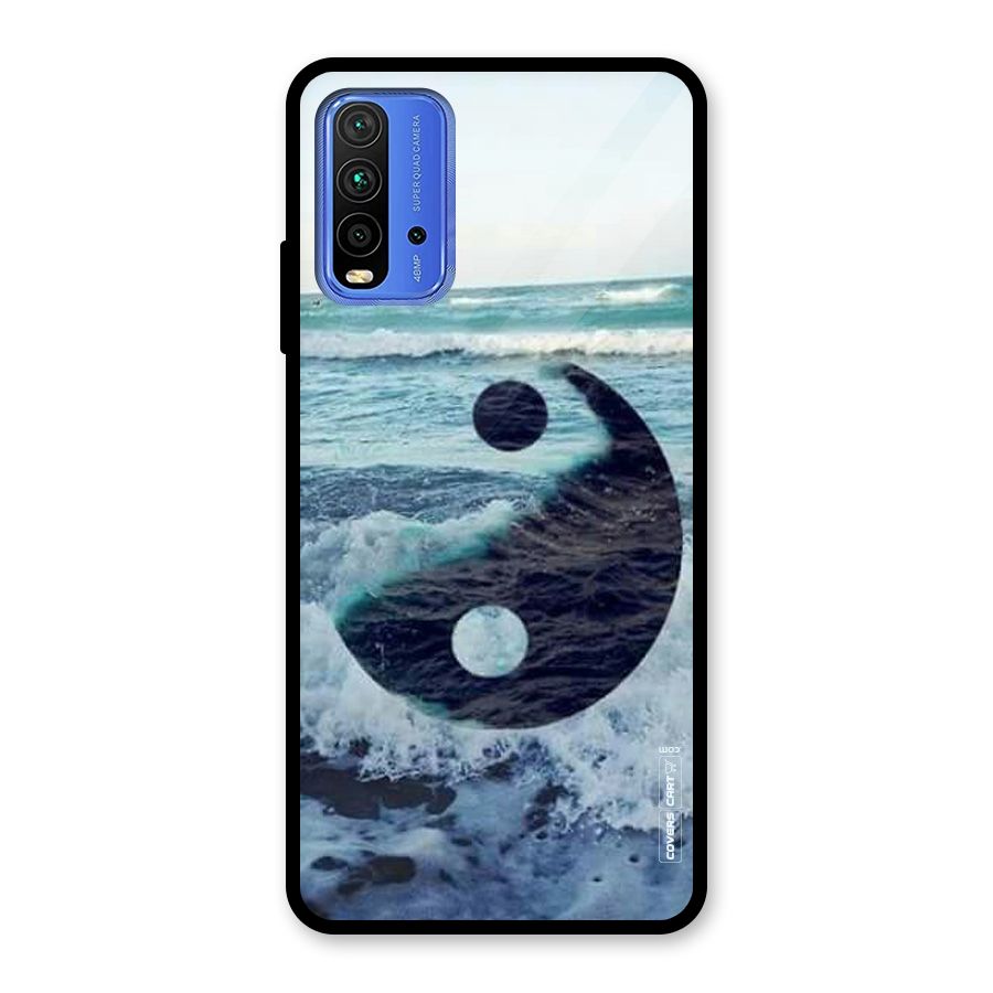 Oceanic Peace Design Glass Back Case for Redmi 9 Power