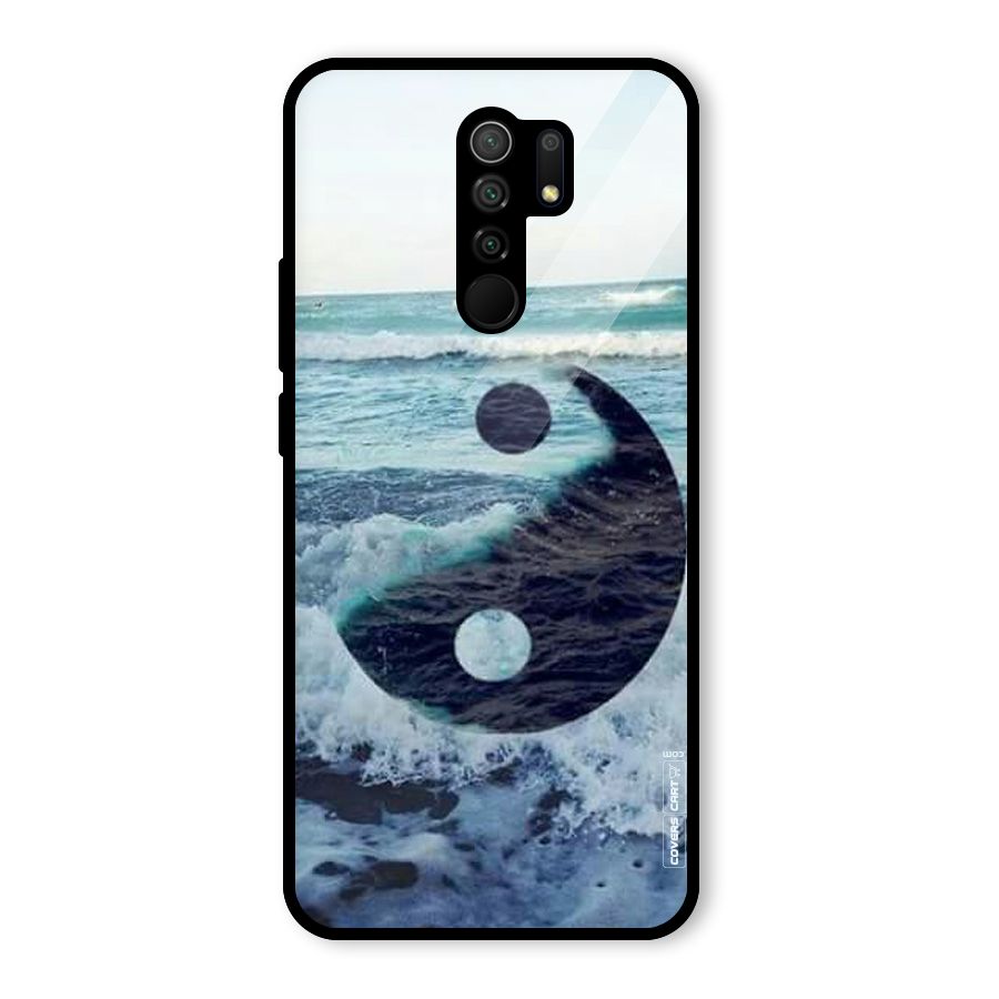 Oceanic Peace Design Glass Back Case for Redmi 9 Prime
