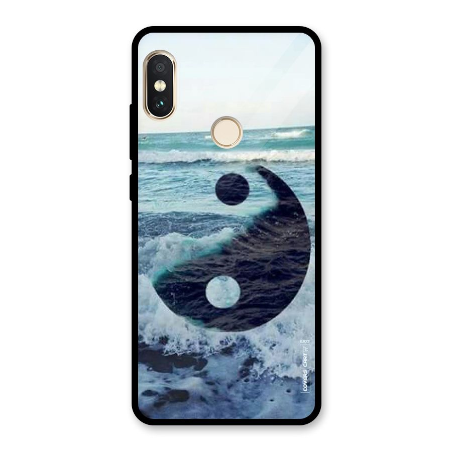 Oceanic Peace Design Glass Back Case for Redmi Note 5 Pro