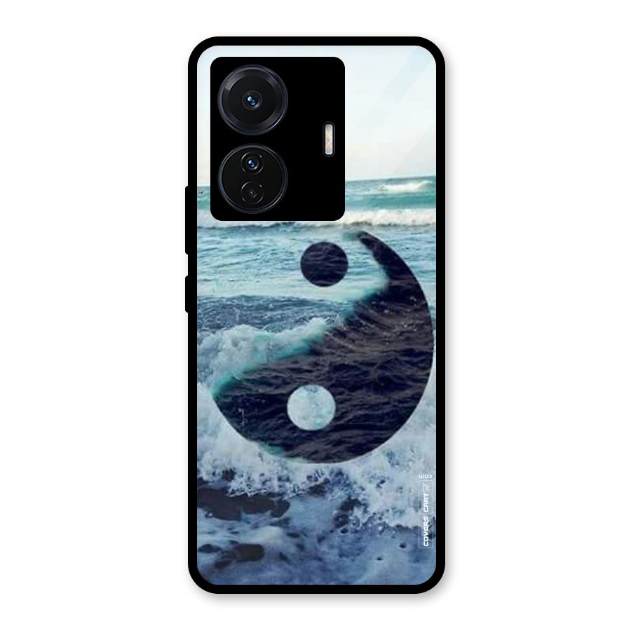 Oceanic Peace Design Glass Back Case for Vivo T1 Pro