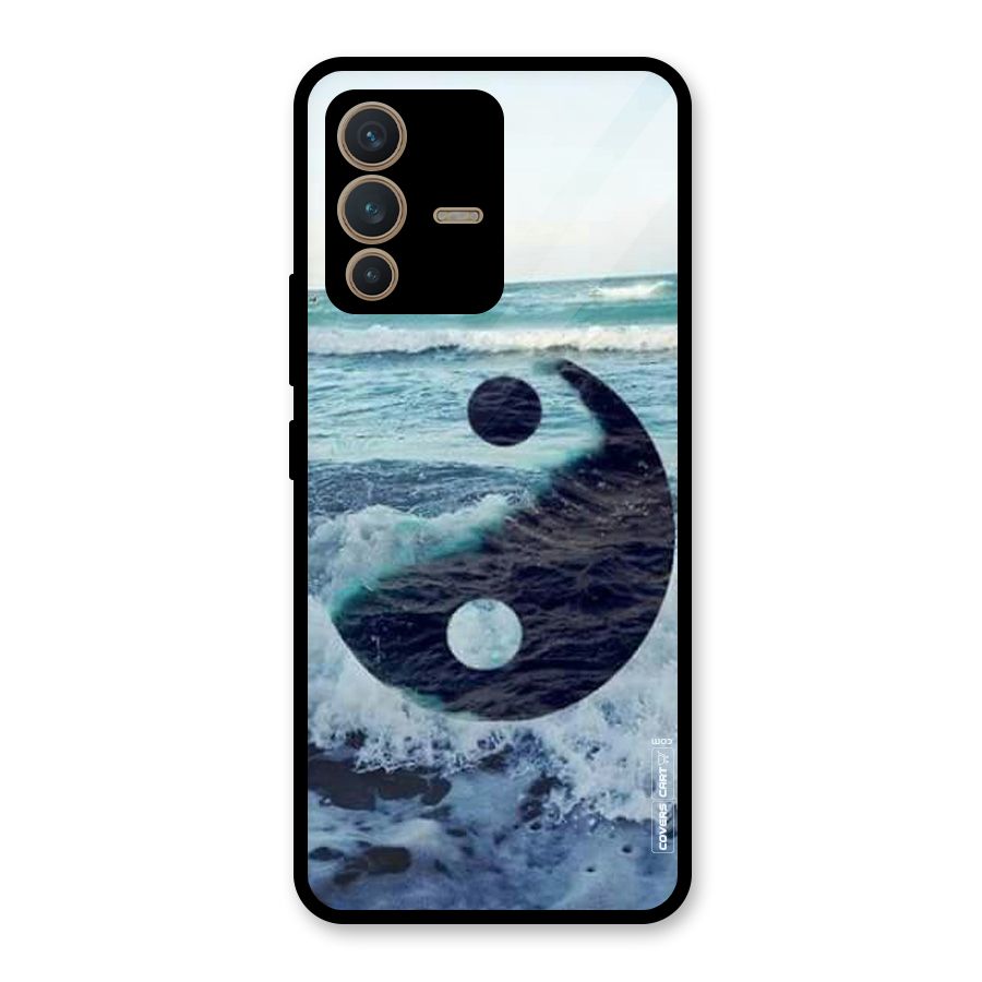 Oceanic Peace Design Glass Back Case for Vivo V23 5G
