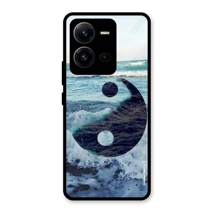 Oceanic Peace Design Glass Back Case for Vivo V25