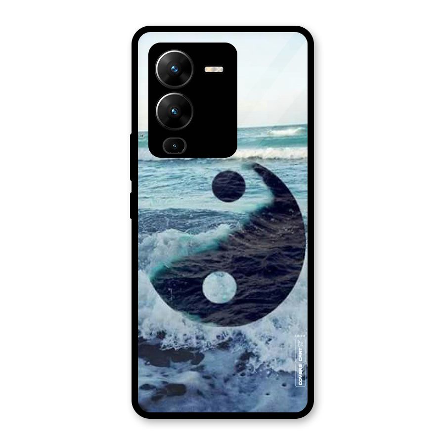 Oceanic Peace Design Glass Back Case for Vivo V25 Pro