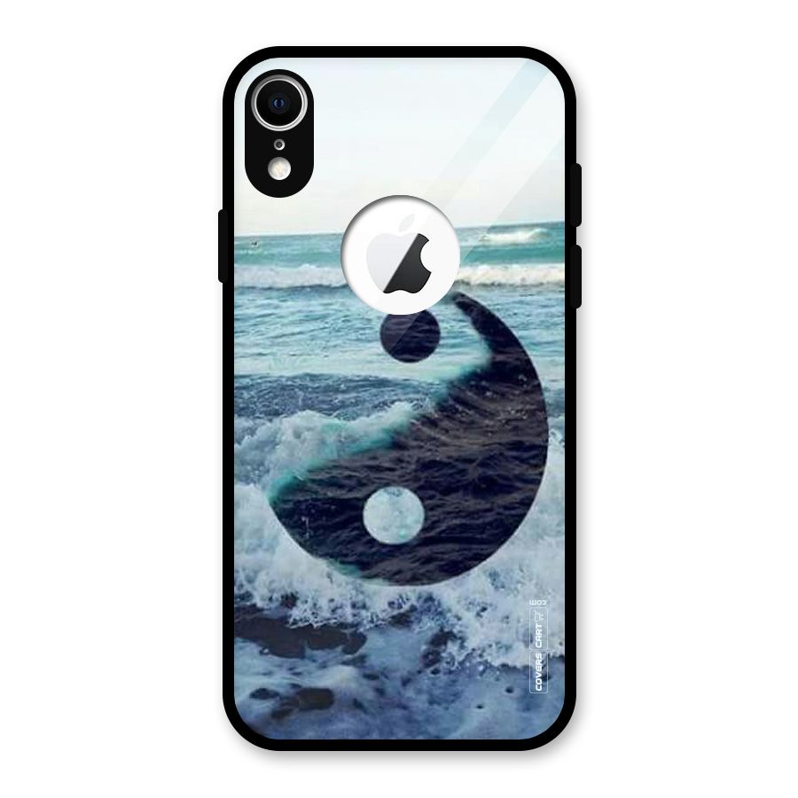 Oceanic Peace Design Glass Back Case for iPhone XR Logo Cut