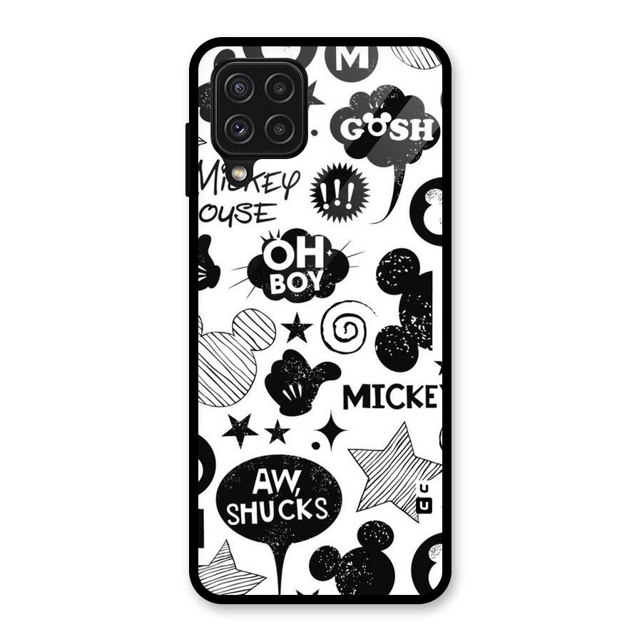 Oh Boy Design Glass Back Case for Galaxy A22 4G