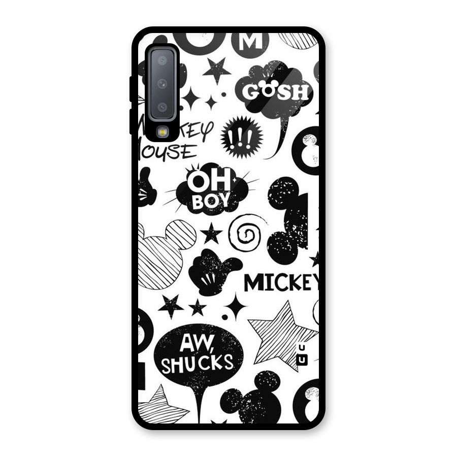Oh Boy Design Glass Back Case for Galaxy A7 (2018)