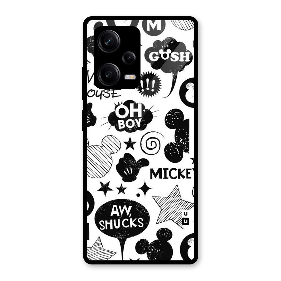 Oh Boy Design Glass Back Case for Redmi Note 12 Pro