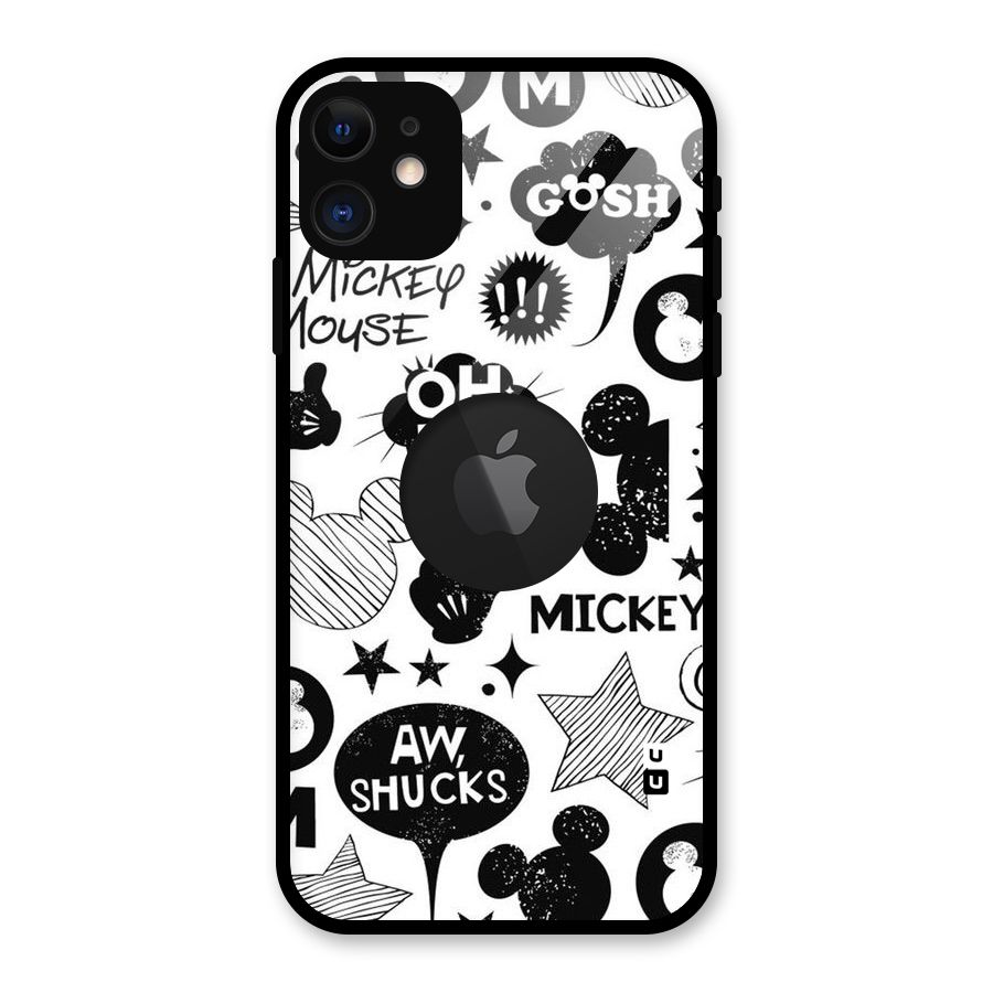 Oh Boy Design Glass Back Case for iPhone 11 Logo Cut
