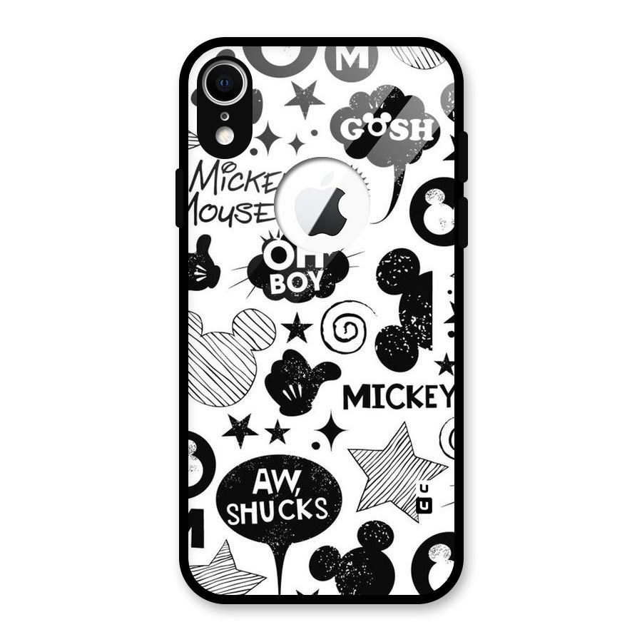 Oh Boy Design Glass Back Case for iPhone XR Logo Cut