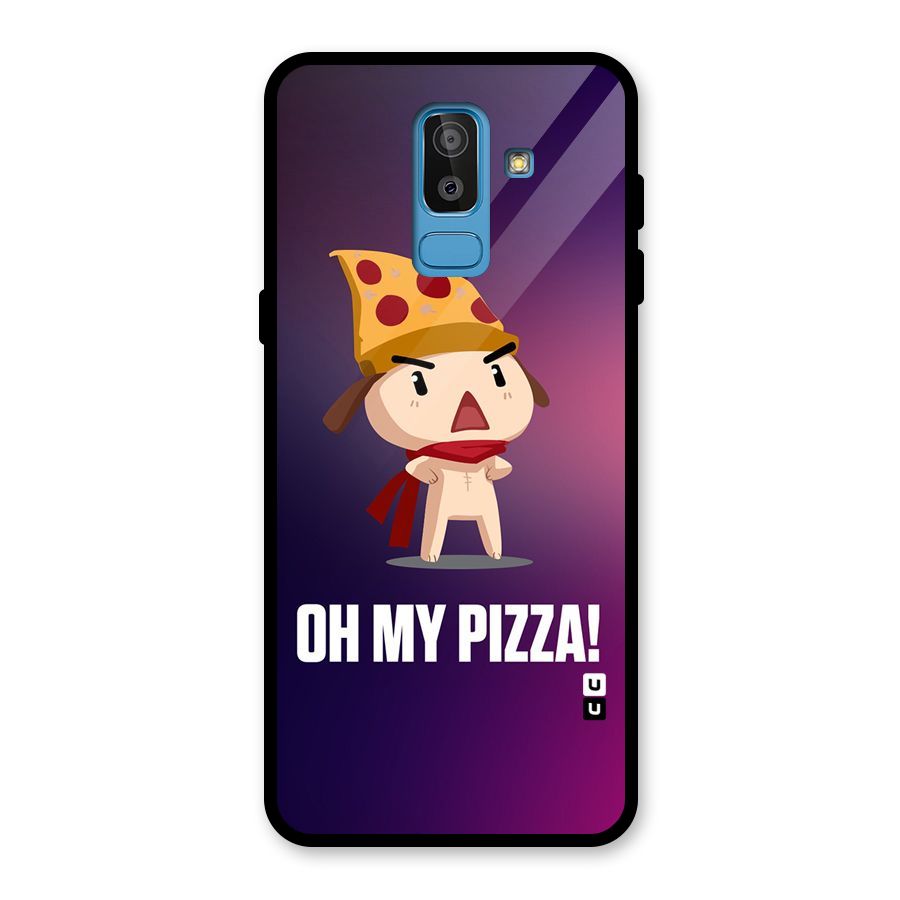Oh My Pizza Glass Back Case for Galaxy J8
