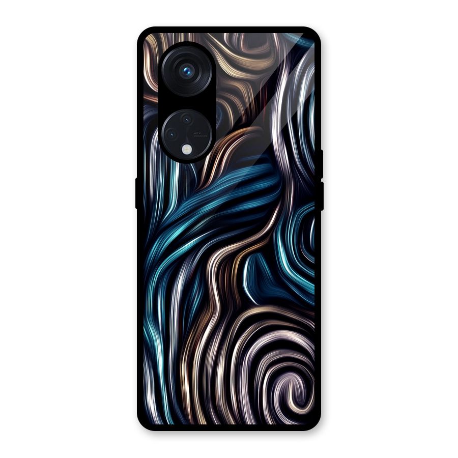 Oil Paint Artwork Glass Back Case for Reno8 T 5G