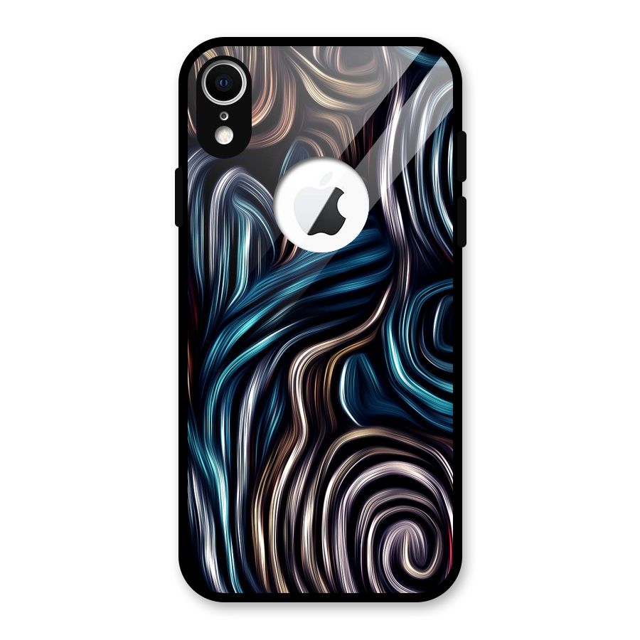 Oil Paint Artwork Glass Back Case for iPhone XR Logo Cut