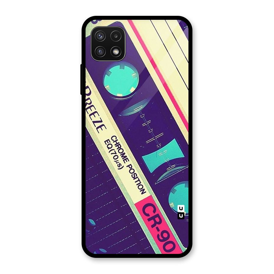 Old Casette Shade Glass Back Case for Galaxy A22 5G