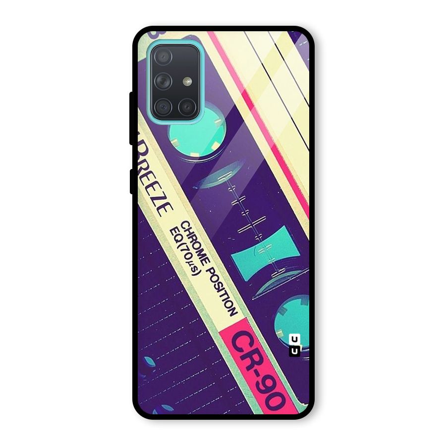 Old Casette Shade Glass Back Case for Galaxy A71