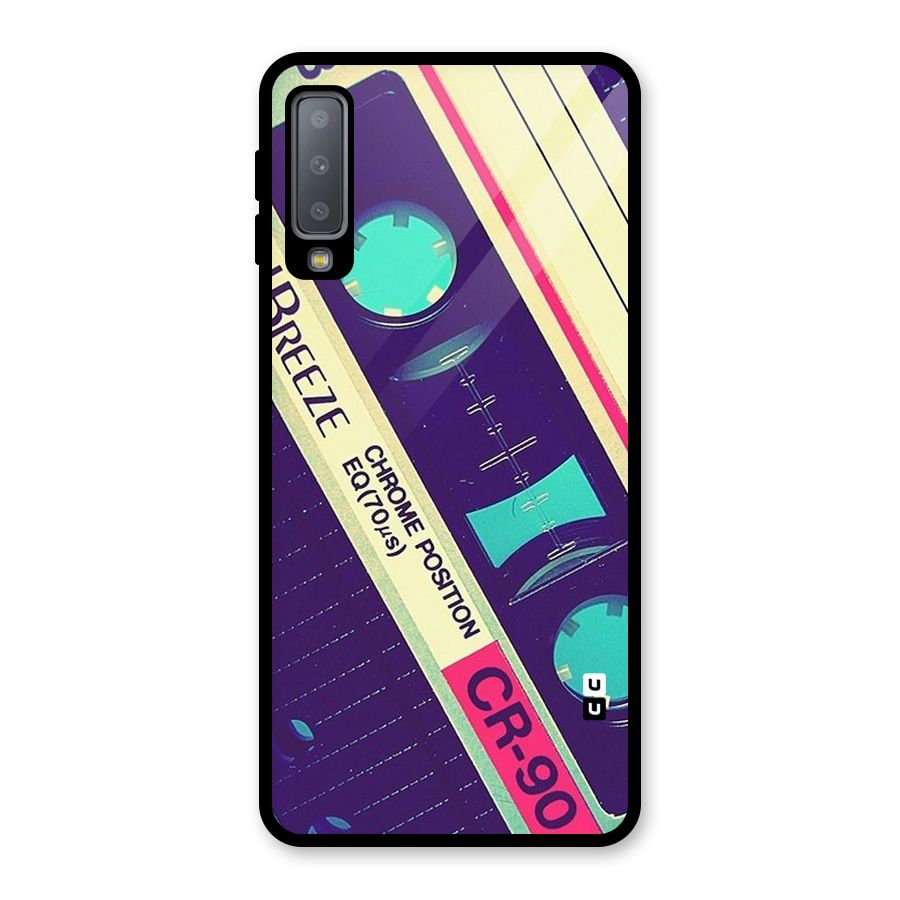 Old Casette Shade Glass Back Case for Galaxy A7 (2018)