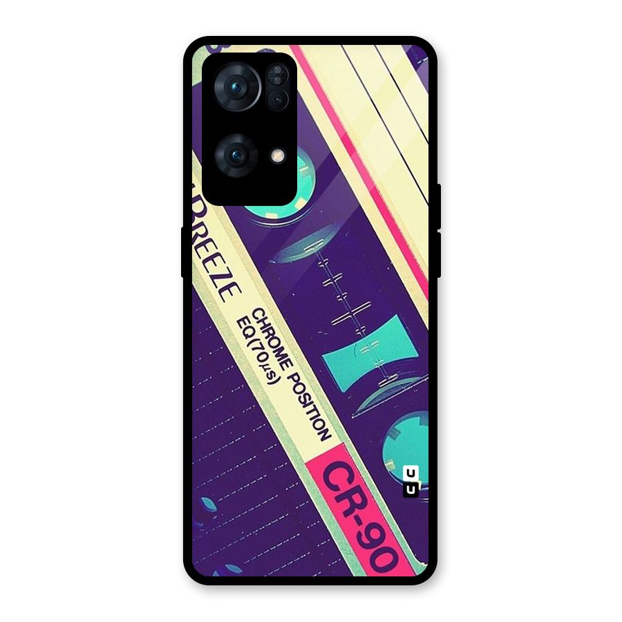 Old Casette Shade Glass Back Case for Oppo Reno7 Pro 5G