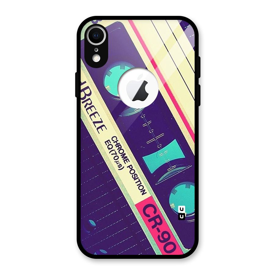 Old Casette Shade Glass Back Case for iPhone XR Logo Cut