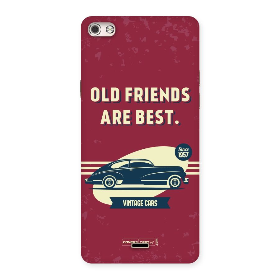 Old Friends Vintage Car Back Case for Micromax Canvas Silver 5