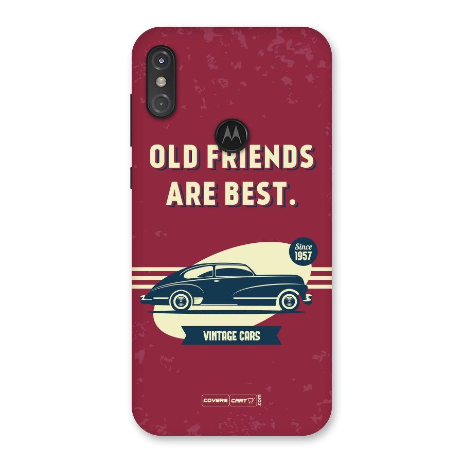Old Friends Vintage Car Back Case for Motorola One Power