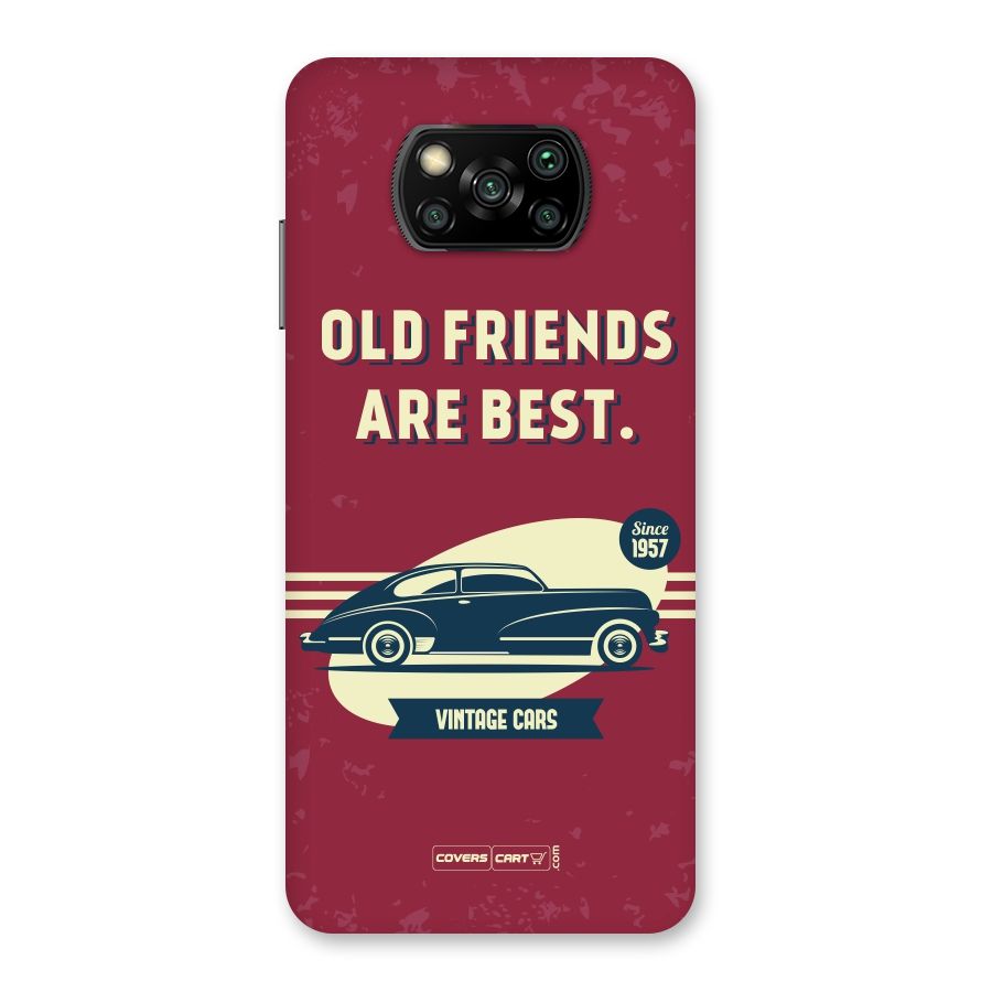 Old Friends Vintage Car Back Case for Poco X3