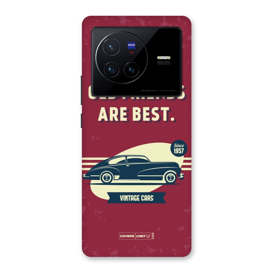 Old Friends Vintage Car Back Case for Vivo X80