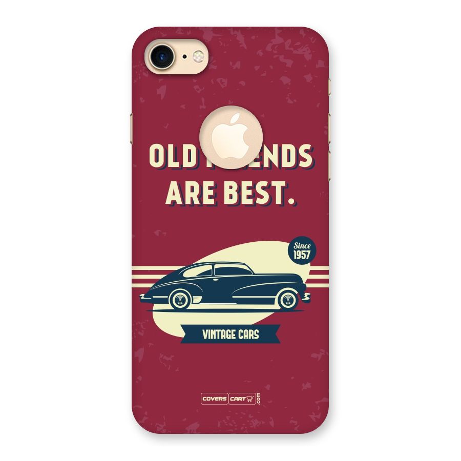 Old Friends Vintage Car Back Case for iPhone 7 Logo Cut