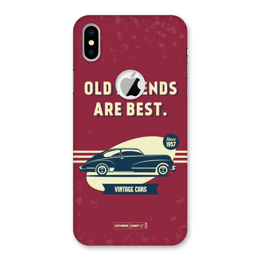 Old Friends Vintage Car Back Case for iPhone XS Logo Cut