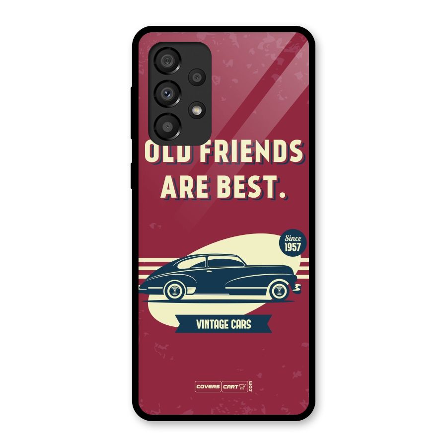Old Friends Vintage Car Glass Back Case for Galaxy A33 5G