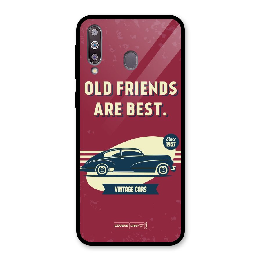 Old Friends Vintage Car Glass Back Case for Galaxy M30