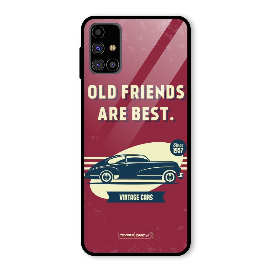 Old Friends Vintage Car Glass Back Case for Galaxy M31s