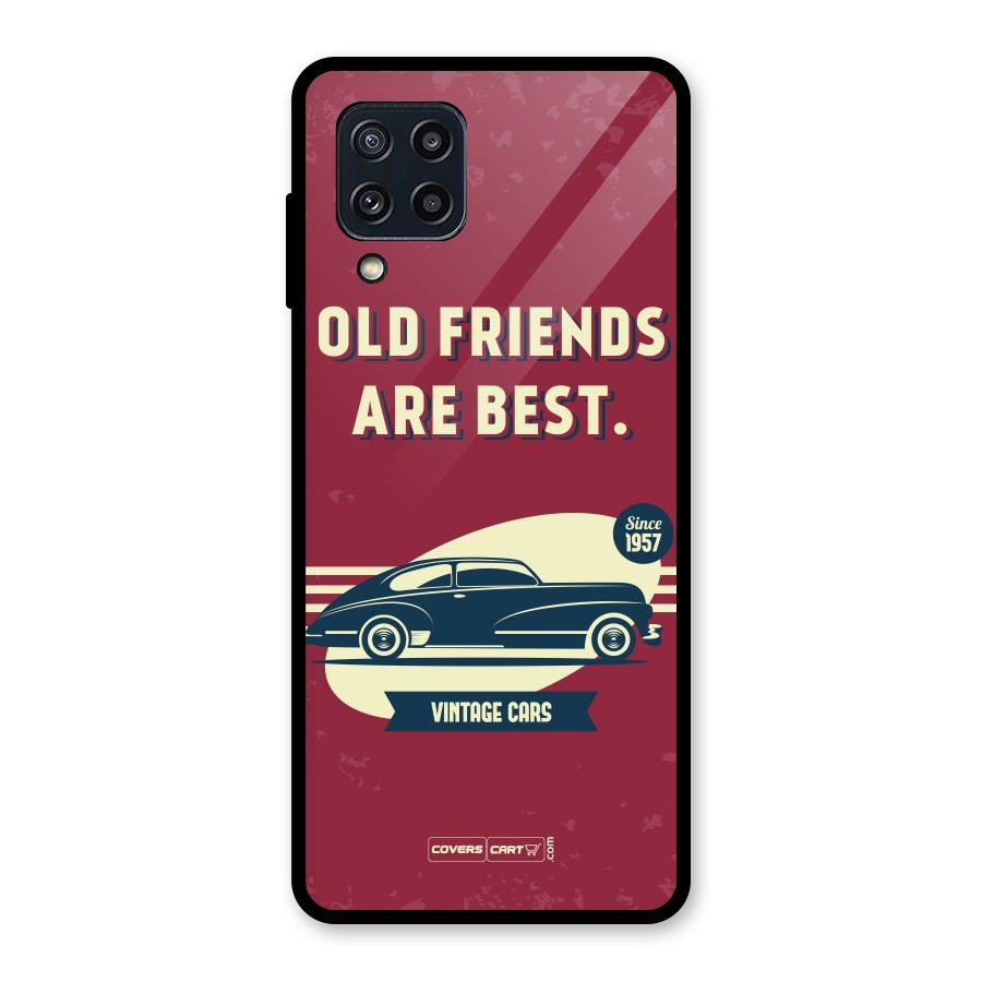 Old Friends Vintage Car Glass Back Case for Galaxy M32