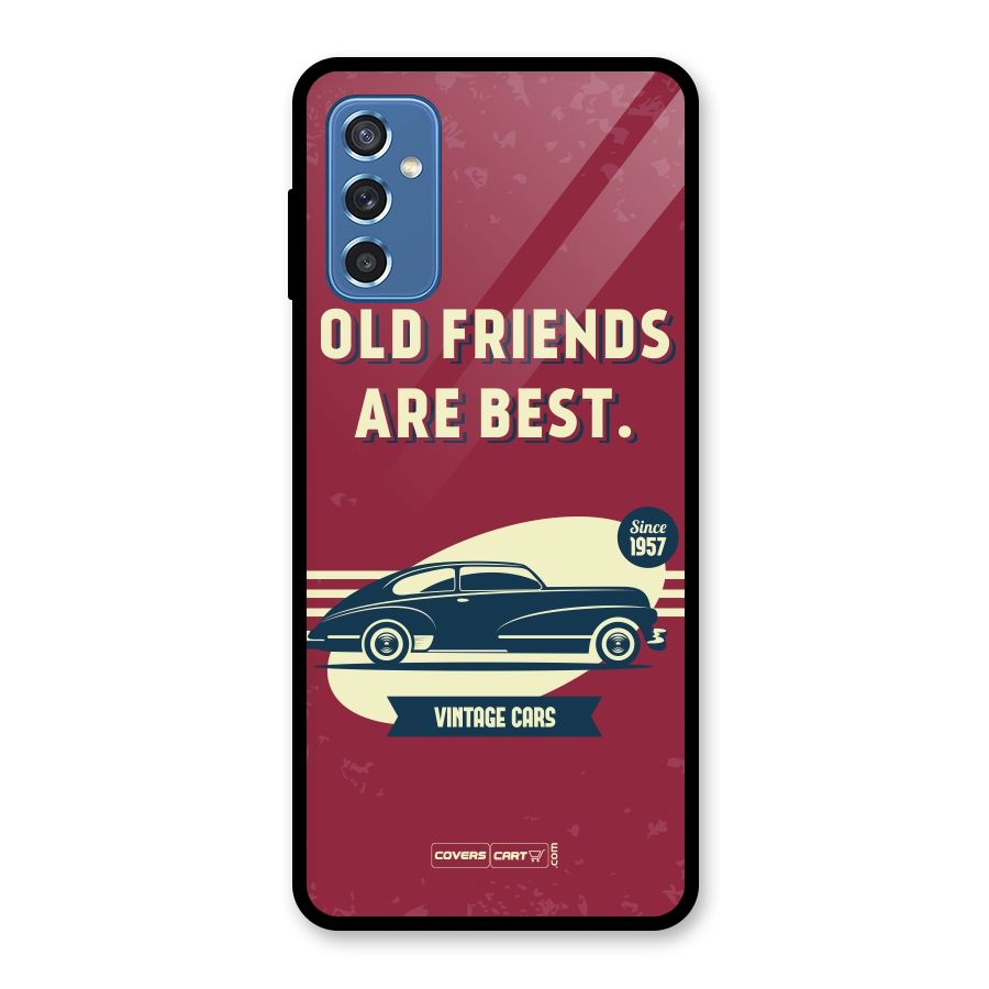 Old Friends Vintage Car Glass Back Case for Galaxy M52 5G