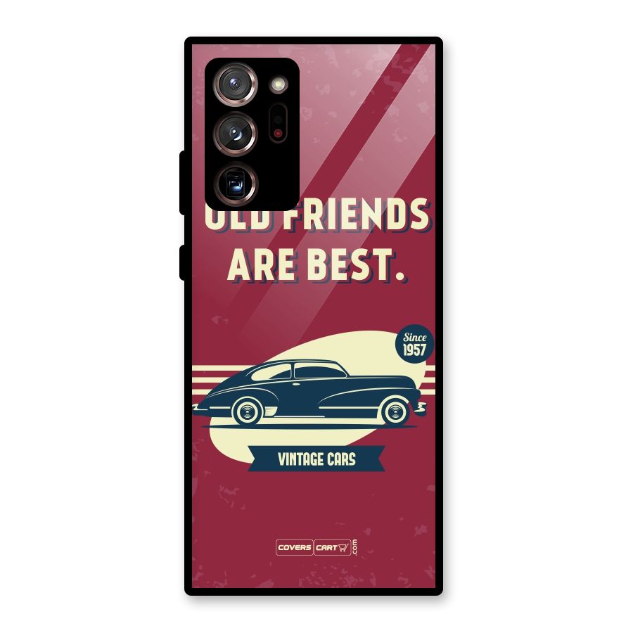 Old Friends Vintage Car Glass Back Case for Galaxy Note 20 Ultra