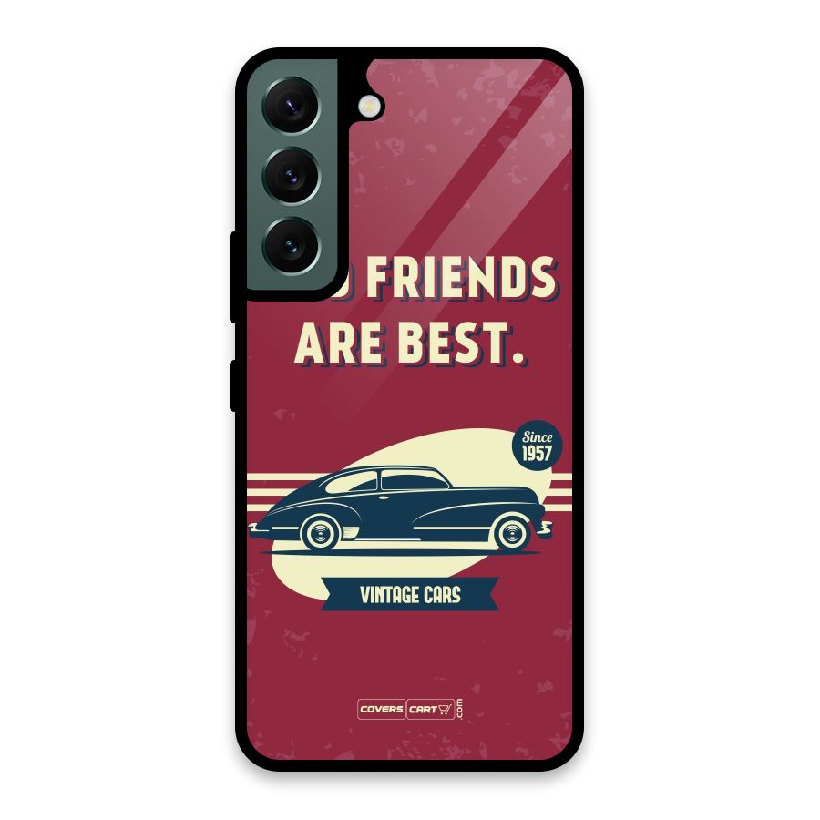 Old Friends Vintage Car Glass Back Case for Galaxy S22 5G