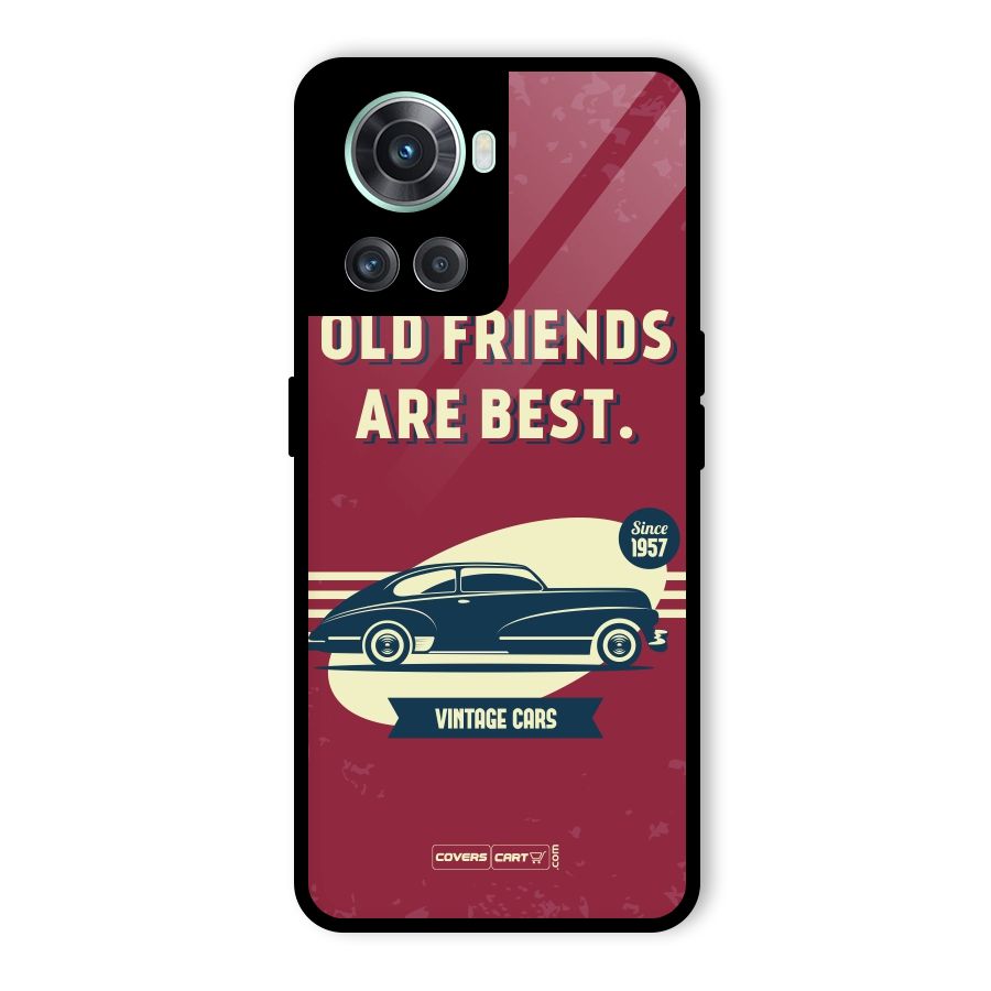 Old Friends Vintage Car Glass Back Case for OnePlus 10R