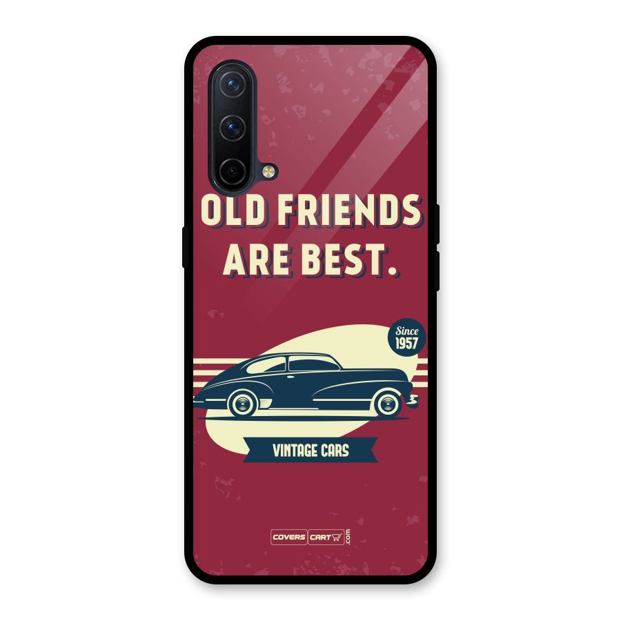 Old Friends Vintage Car Glass Back Case for OnePlus Nord CE 5G